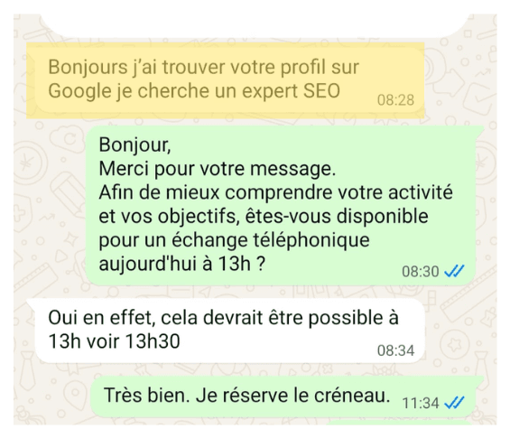 Message d'un prospect qualifié — JWL Marketing